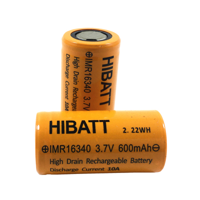 HIBATT 16340 600mAh 3.7V 10A