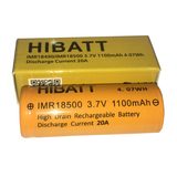 18500 1100mAh 3.7Vリチウム電池 20A