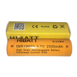 HIBATT IMR18650 2500mAh 3.7V 35A batteria al litio