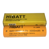 HIBATT IMR18650 3000mAh 3.7V 35A batteria al litio